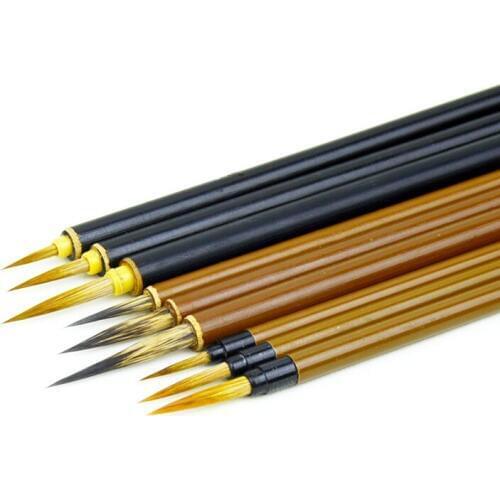 Chinese Painting Brush Set Mouse Whisker Meticulous Painting Fine Line Writing Brushes 3pcs Freehand Watercolor Painting Brushes