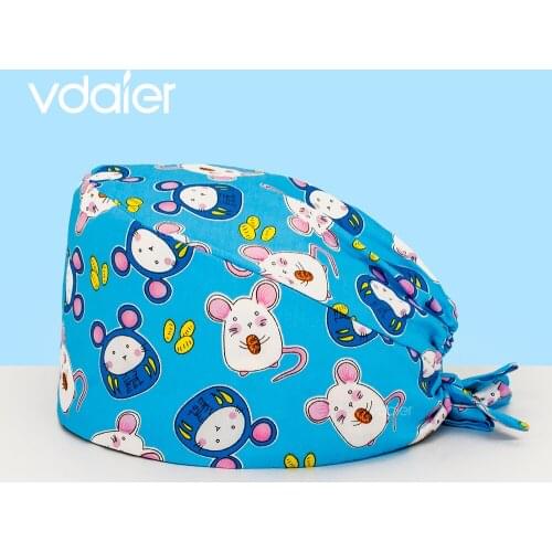 Hospital Medical scrubs cap Hospital doctor nursing cap Breathable cotton dentist pet vet lab printing work cap nursing hat