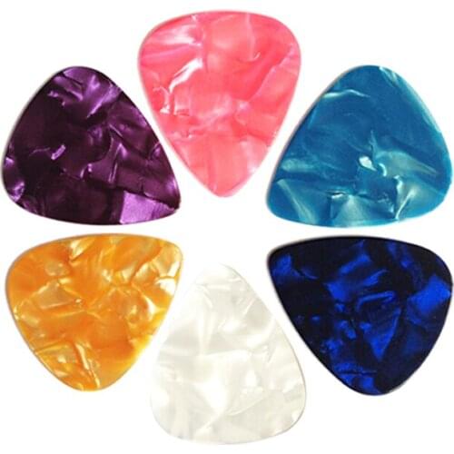 Marbled pearl celluloid blank guitar pick plectrum with random mixing various colors