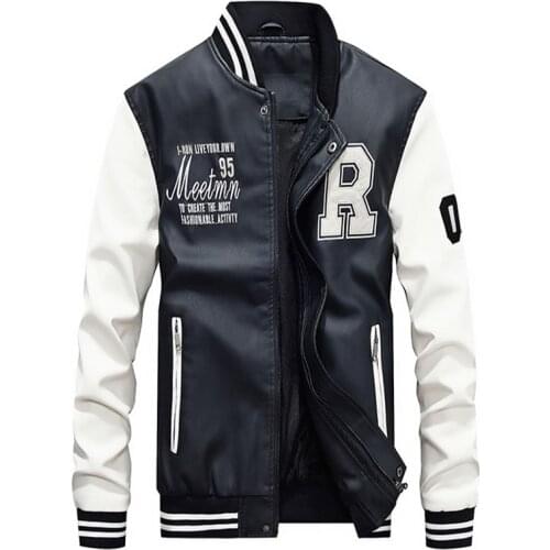 Leather Jacket Men Bomber Jackets Motorcycle Stand Collar Brown Winter Coats Autumn Comfort High Quality Black Business