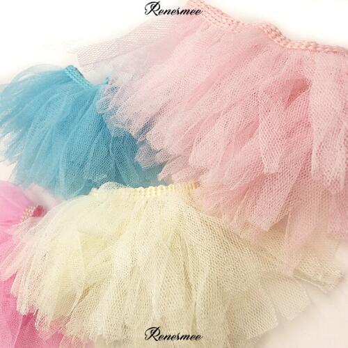 1m Soft Yarn Net Crumbled Soft Lace Yarn Lace Fringe Trims Pink White Blue Fantasy Yarn Clothing Accessories 8cm SX504