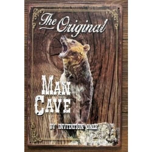 Wall The Original Men Cave By Invitation Only Metal Painting Wall Art Home Wall Decor Shabby Vintage Sign Tin Plaque Sign