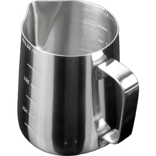 Stainless Steel Coffee Milk Frothing Jug Garland Cup With Scale Cup 3 Sizes PICK