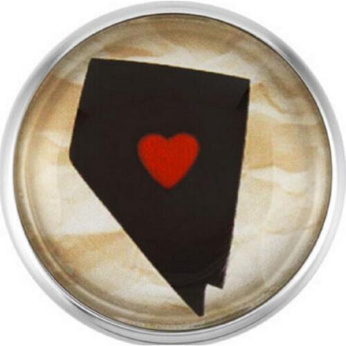 Nevada State Snap Buttons Glass Ginger Snap Charms Fit 18mm Snap DIY Bracelets/Necklace Jewelry 20Pcs/lot