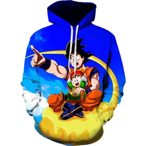 2021 spring and autumn fashion new anime Wukong 3D printing pattern mens casual hoodie trendy sweater