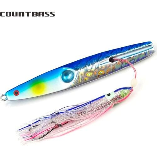 Countbass 150g 5.3oz Inchiku jigs with Octopus Assist Hook, Bottom Ship Snapper Jigging Lures for Fishing
