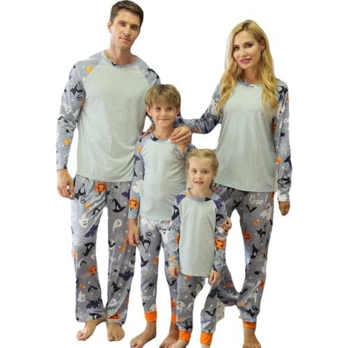 Father Mother Kids Skull Pumpkin Sleepwear Suit Fashion Couples Matching Clothing Halloween Gift Halloween Family Pajamas Sets