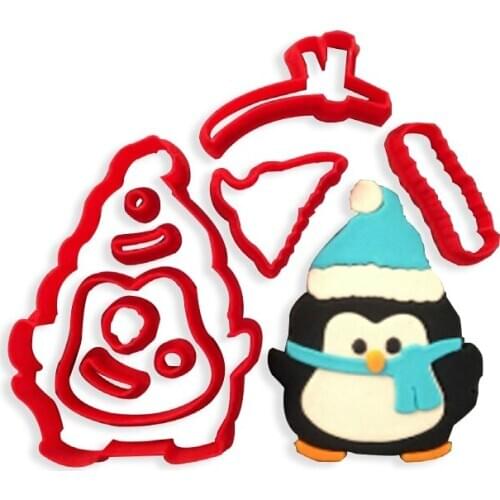 Antarctic Penguin Fondant Cutters Cookie Stamp Food Grade 3D Printed Plastic Tools