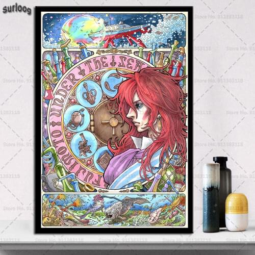 Ponyo on the Cliff Studio Ghibli Poster Prints Wall Art Canvas Painting Poster Picture for Living Room Home Decoration