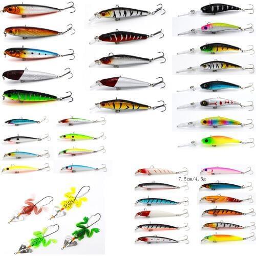 42 pcs Lifelike Fishing Lure Mixed 6 Models Hard Baits of 42 Colors Carp Fishing Tackle Artificial High Quality Bait