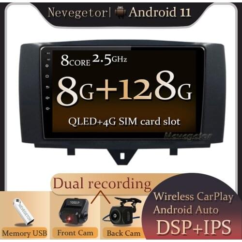 Android 11.0 System Car DVD Multimedia Player for Mercedes/Benz Smart Fortwo 2011 2012 2013 2014 2015 WiFi BT Radio Stereo GPS