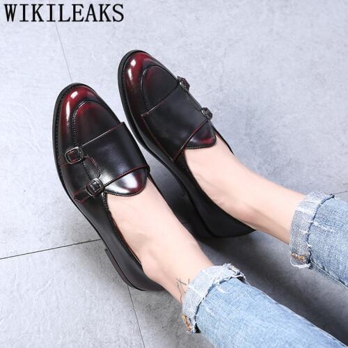 Fashion Double Monk Strap Shoes Business Shoes Men Oxford Leather Wedding Shoes Men Designer Italian Mannen Schoenen Coiffeur