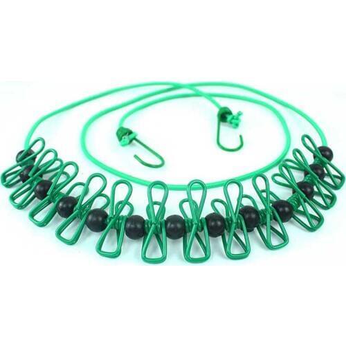 Hanger Portable Retractable Clothesline Rope With Clips Camping Laundry Drying Supplies Windproof Hook Clothesline