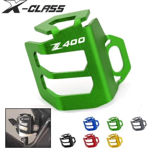 For KAWASAKI Z400 2017 2018 2019 Motorcycle Rear Brake Fuel Tank Oil Cup Cover Protector Holder Green CNC Aluminum Accessories