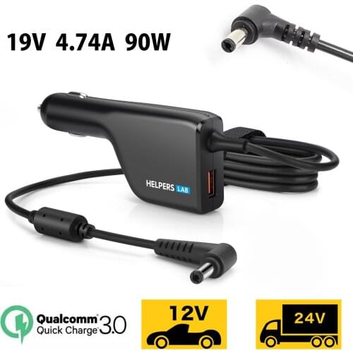 19V 4.74A 5.5*2.5mm 90W For ASUS Car Adapter Power Supply Laptop Charger ADP-90AB ADP-90CD DB A46C M50 X43B S5 W7 F25