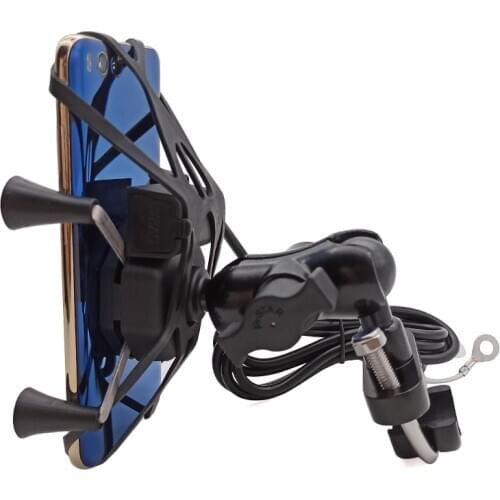 Chargeable Motorcycle GPS Phone holder Wired USB Universal Mount For YAMAHA YZF R3 YBR 125 YZF R15 XT660/X/R/Z TMAX 500/530