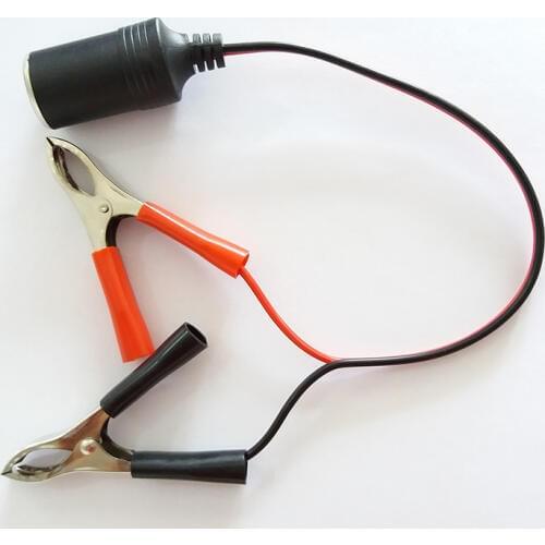 Alligator Clip To Cigarette Lighter Connector 10A/18AWG Cable for Car Emergency Jump Starter Auto Engine Booster Storage Battery