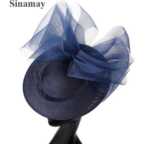 Women Mesh Topper Big Bow Fascinators Solid Black Hat Headband Hair Clip For Women Cocktail Tea Party Hat Wild Hair Accessory