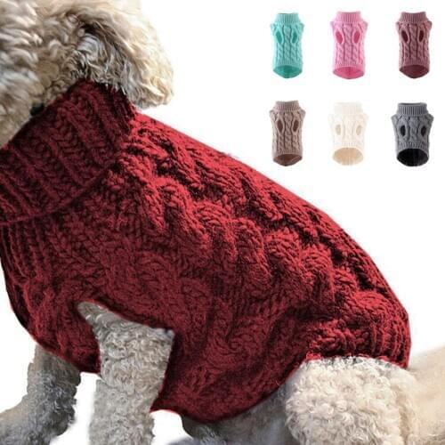 Hot Dog Winter Clothes Knitted Pet Clothes Costume For Small Medium Dogs Puppy Pet Sweater Yorkshire Pure Dog Knitwear Vest