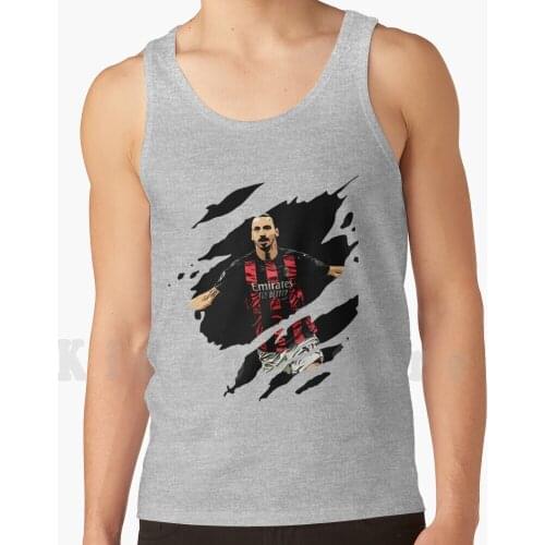 Zlatan Ibrahimovic Tank Tops Vest 100% Cotton Ibrahimovic Zlatan Zlatan Ibrahimovic Rossoneri Calcio Soccer