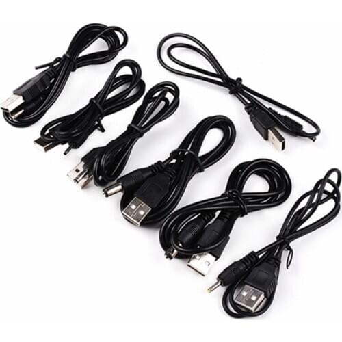 1PCS DC Power Adapter Plug USB Port to DC Jack 2.5x0.7 3.5*1.35 4.0*1.7 5.5x2.1 5.5x2.5mm 5V Power Cable Connecting line