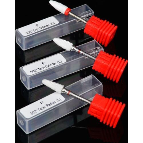 YZWLE 1PCS HOT Ceramic Nail Drill Bit Cutter Nail Files for Nail Electric Drill Manicure Machine Accessory Tools 3/32"