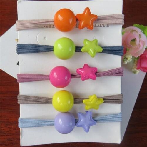 1PCS Lovely Balls Star Candy Color Elastic Hair Bands For Women Creative Headband Scrunchy Kids Turban Hair Accessories For Girl