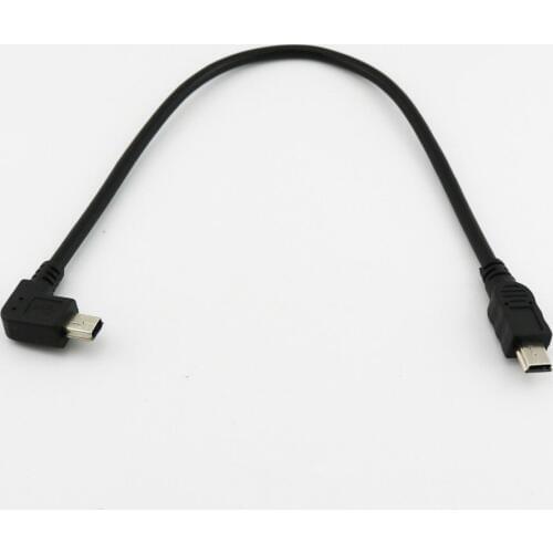 10pcs Right Angle 90 Degree USB Mini B 5 Pin Male to Male Data Charging Adapter Cable 27cm