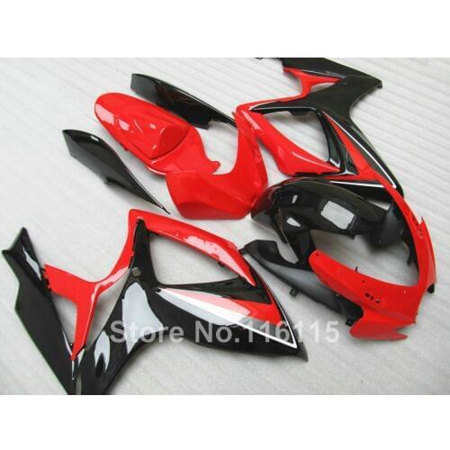 100% NEW fairing kit for Suzuki GSXR 600 750 K6 K7 2006 2007 black red fairings GSX-R600 GSX-R750 06 07 NG23
