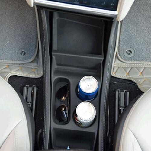 2012-2016 Car Central Armrest Storage Box Center Cup Phone Holder Glasses Box Organizer For Tesla Model S Auto Accessories