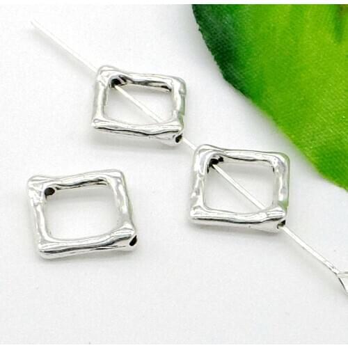 Free Ship 200Pcs Tibetan Silver Hollow Big Hole square Spacer Beads Fit Jewelry 12x2mm