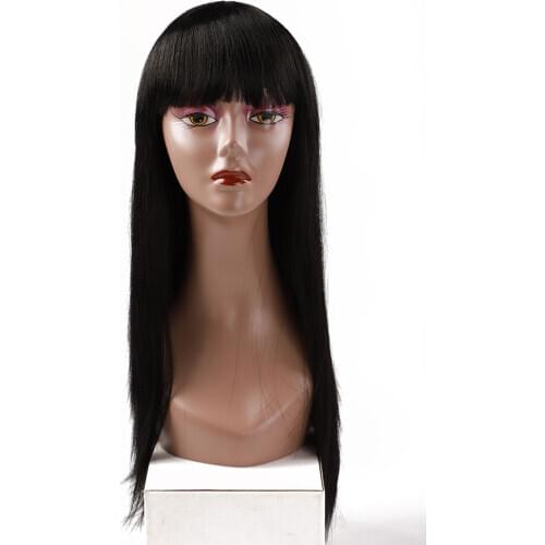 Blice Hair Synthetic Long Straight Wig With Bangs Black Hair Wigs For Women 22Inch Heat Resistant Fiber