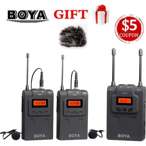 BOYA BY-WM6 / BY-WM5 / BY-WM8 UHF Wireless Microphone System Omni-directional Lavalier Microphone for ENG EFP DV DSLR