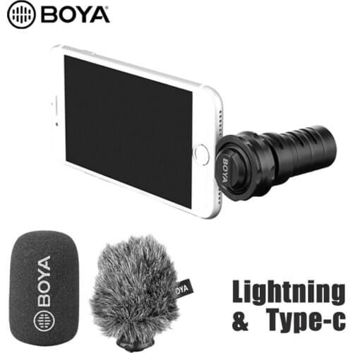 BOYA BY-DM100 DM200 Digital Condenser Microphone for Apple iPhone 8 XS 11 pro max Android Type c device Phone mic
