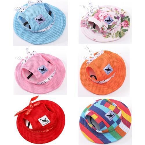 Pet Dog Cap Small Pet Summer Canvas Cap Dog Baseball Visor Hat Puppy Outdoor Accessories Hiking Sports