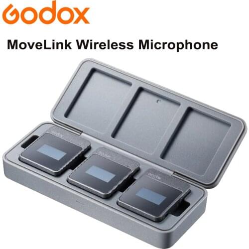 Godox MoveLink M1 M2 Wireless Microphone System 2.4GHz Mono Stereo Dual Channels Lavalier Mic for DSLR Phone Mobile Video Record