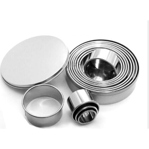 Hot YO-11 Piece Set Stainless Steel Mousse Ring Round Cake Mold Cake Mold Fondant Cookie Cutting Mold Baking Tool