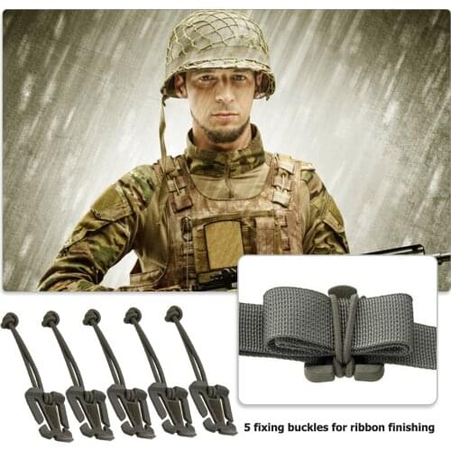 Small Molle Backpack Carabiner EDC Tool Elastic Rope Webbing Fixed Buckles for Family Outdoor Camping Accessories