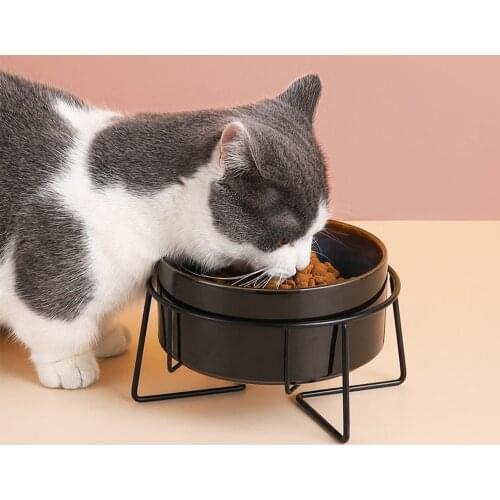 Ceramic Black Cat Bowl Dog Food Water Feeder Dog Accessories Durable Cats Dogs Feeders Puppy Feeder Bowl pet supplies