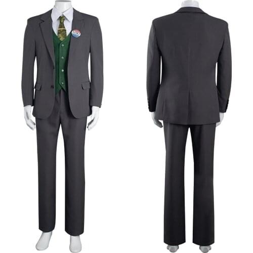 Loki Cosplay Costume Uniform Coat Pants Necktie Outfits Halloween Carnival Suit