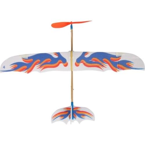 DIY Hand Throw Flying Glider Planes Elastic Rubber Band Powered Flying Airplane Plane Glider Assembly Model Toys For Children 11