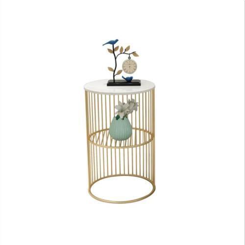 Marble top metal gold side tea table for living room