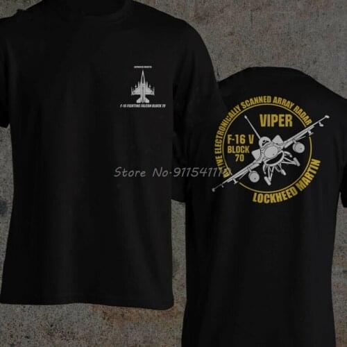 F-16 Viper Fighting Falcon with AESA Radar by Lockheed Martin Electronic Warfare Men Cotton Tees Harajuku Streetwear