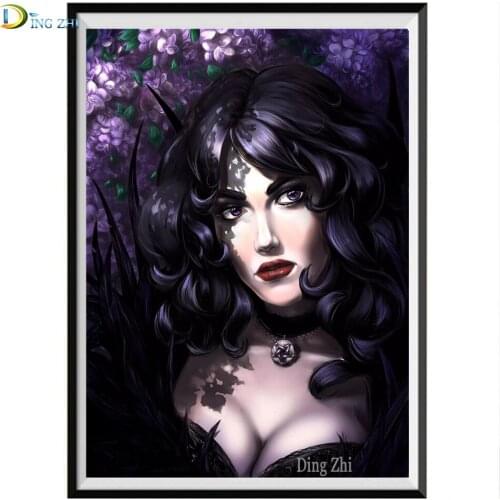 Ding Zhi Diamond Painting Sexy Woman Diamond Embroidery Full Square Round Mosaic Cartoon Picture Rhinestones Full Set Beads Art