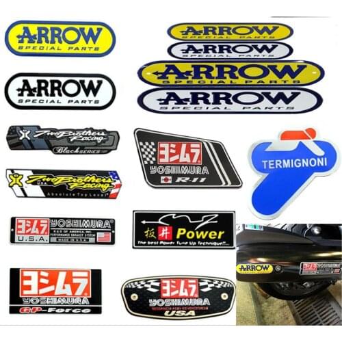Motorcycle Exhaust Pipes Decal Sticker Aluminium 3D Heat-resistant Decals Sticker For Scorpio Leovince Two Brother Arrow