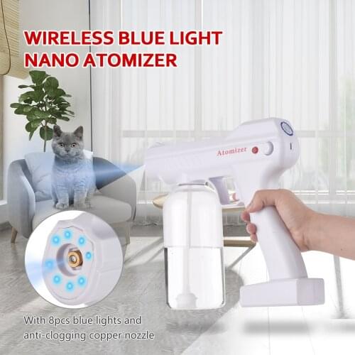 Wireless Blue Light Nano Atomizer Sterilizing Sprayer Rechargeable Electric Spray Machine 800ml/27oz Large Capacity Adjustable