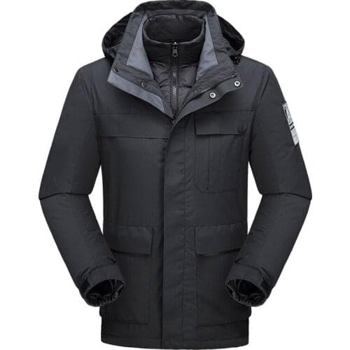 Autumn and winter new couple two-in-one slim down jacket autumn and winter fashion trend jacket waterproof warm jacket