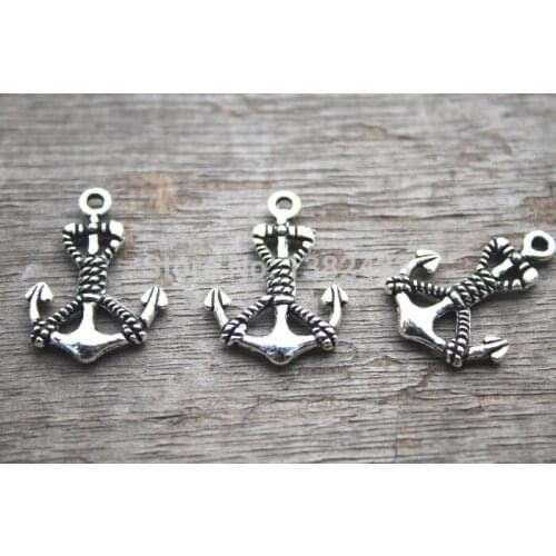 20pcs--anchor Charms, Antique Tibetan Silver Tone anchor charm pendant 30x18mm