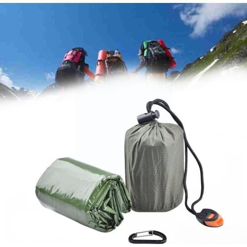 Portable PE Emergency Survival Sleeping Bag Reusable Outdoor Survival Blanket Keep Waterproof Camping Tool Thermal Warm Hik M9S0