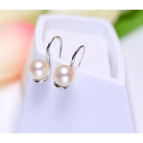 Stunning pair of 9-10mm south sea round pink pearl earring 925s